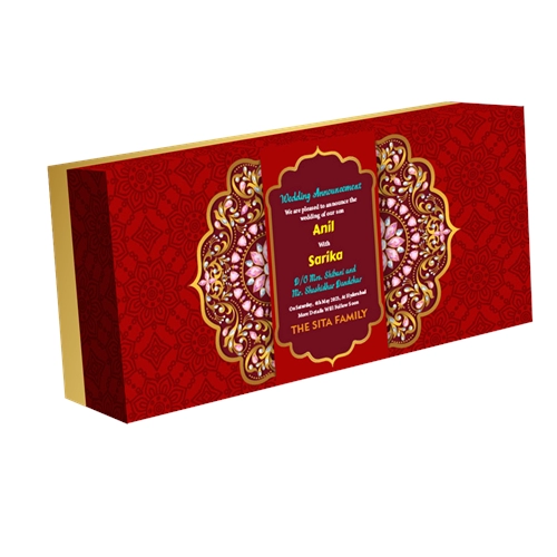 Wedding Announcement Gift Box Gradient Finish Medium Four Compartments